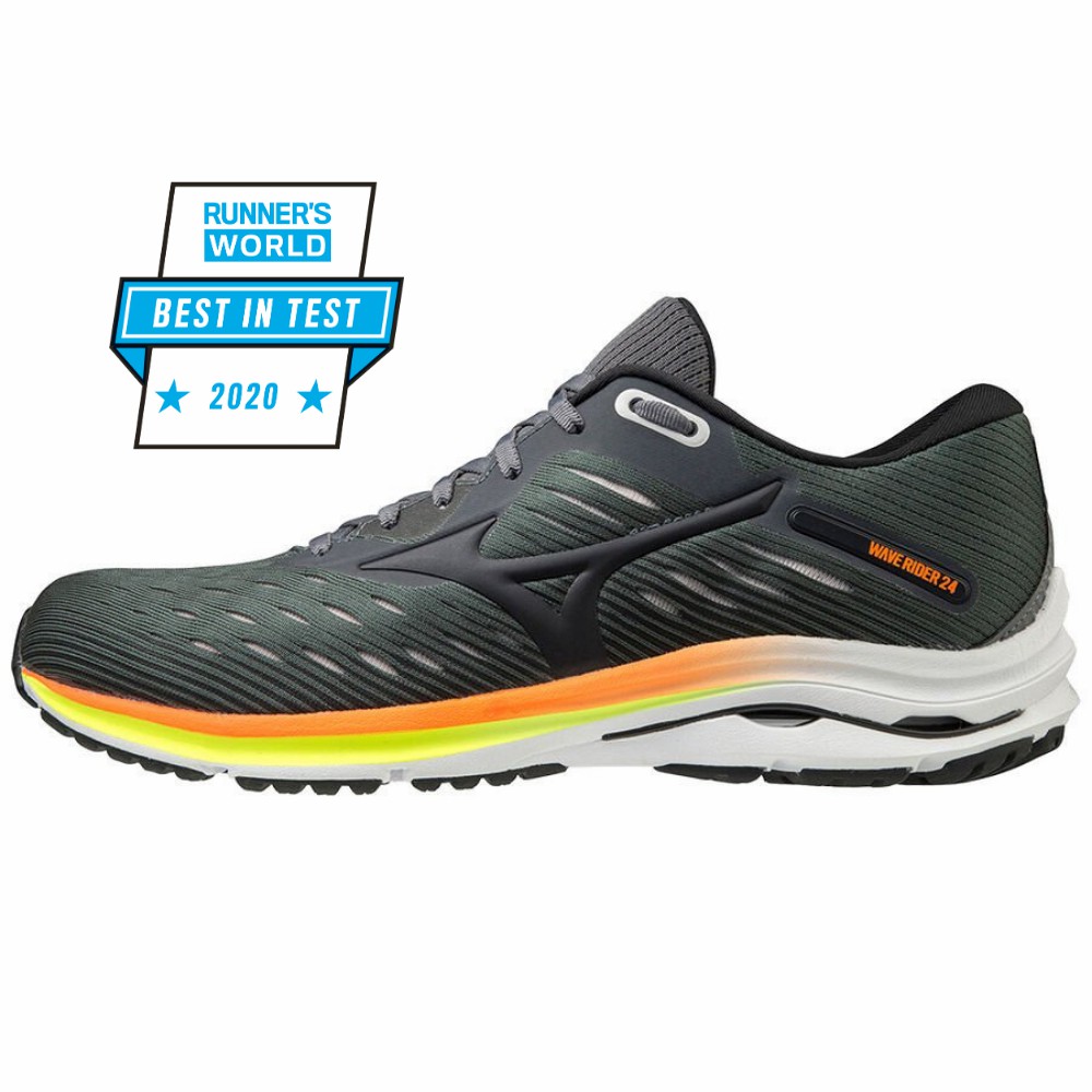 Mizuno Wave Rider 24 Férfi Futócipő MélyZöld/Narancssárga TVE034528